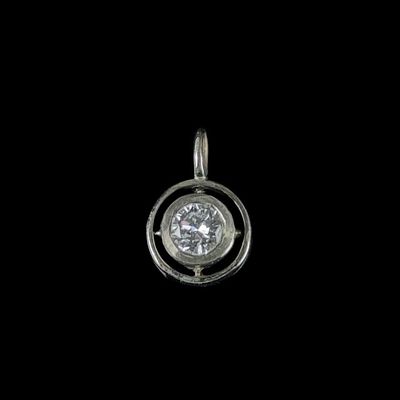 Brillant Anh&auml;nger, 585/14K Wei&szlig;gold (punziert), Gesamtgewicht 1,26g, Brillant 0,33ct. I/si1, L&auml;nge. 