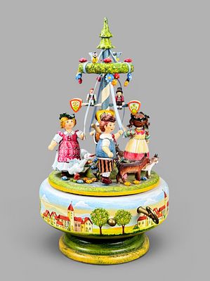 Spieluhr "Fr&ouml;hlicher Maientanz", K&auml;the Wohlfahrt, 2013, limitierte Edition 1/40, Melodie "Vier Jahr
