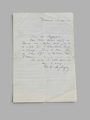 Eigenh&auml;ndiger Brief mit Unterschrift, Paul Lafargue (1842-1911), in Kuba geborener franz&ouml;sischer po