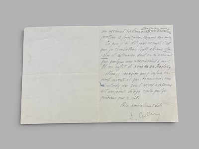 Eigenh&auml;ndiger Brief mit Unterschrift, Joseph Caillaux (1863-1944), Franz&ouml;sischer Politiker der Drit