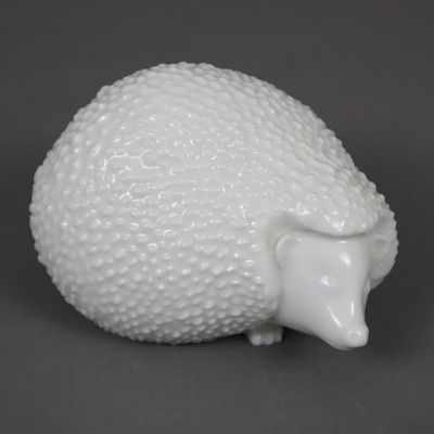 Hedgehog - Hutschenreuther, Design: Hans Achtziger, white porcelain, glazed, green 