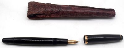 Mont Blanc F&uuml;llfederhalter. Monte Rosa, 140 schwarz, Goldfeder, im Lederetui, 20er/30er Jahre