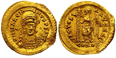 Римская империя. Марциан, 450-457 гг. Солид. Золото 4,38 г.