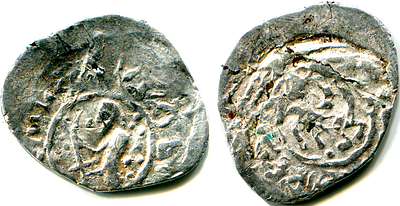 ВКМ. Лух? Анонимная великокняжеская чеканка. Денга. 1393-1413 г.г. Неописанная монета 