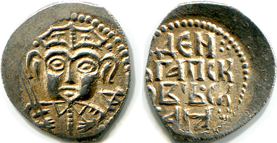 Псковская Республика. Денга. 1424-1460 г.г. Исключительной сохранности экземпляр монеты с 