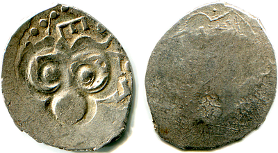 Рязань. Фёдор Ольгович. Денга. 1400-е гг. Редкая разновидность крупного княжеского знака с 