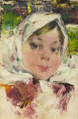 Nicolai Fechin - Nicolai Fechin (1881-1955) - Girl with White Scarf. Nicolai Fechin (1881-1955) | 