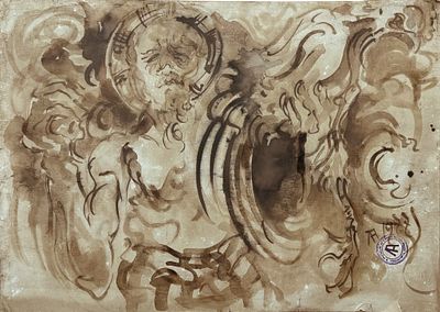 Kusama Affandi - Kusama Affandi (1907-1990) - Self-Portait with Rooster, 1977. Kusama Affandi 