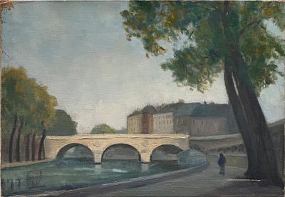 Unkown artist - 20th Century - French Cityscape. 20th Century | France French Cityscape Oil on 