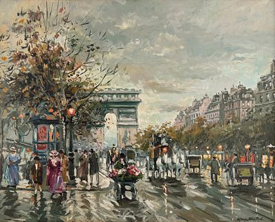 Antoine Blanchard - Antoine Blanchard (1910-1988) - Vue de l’Arc de Triomphe. Antoine Blanchard 