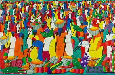 Sony - Sony - Arab market, 20th century. Sony | 20th Century Arab Market Oil on canvas Signed 