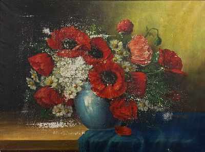 Unknown artist - Unknown artist - Poppies. Unknown Artist | 20th Century Poppies Oil on 