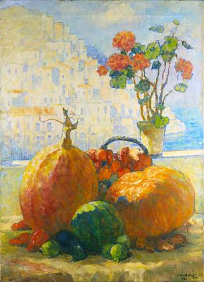 Konstantin Gorbatov (1876-1945) - Still Life with Pumpkins and Geraniums, 1930. Konstantin Gorbatov 