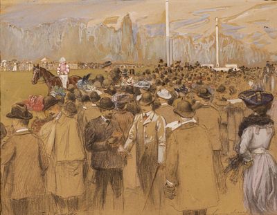 Edouard Zawiski (1861-1933) - Horse Race at Longchamp. Edouard Zawiski (1861–1933) | France 
“Horse 