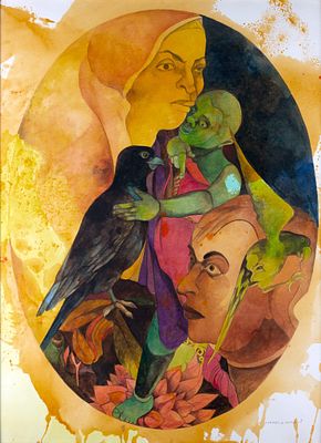Gurcharan Singh (b. 1949) - Mother’s Child. Gurcharan Singh (b. 1949) | India “Mother’s Child” 