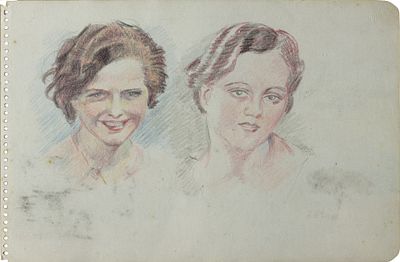 Mariano Bertuchi (1884-1955) - Dual Portrait of Women, 1950. Attributed to Mariano Bertuchi 