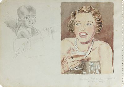Mariano Bertuchi (1884-1955) - Ingrid Bergman and GI Survivors, 1950. Attributed to Mariano 