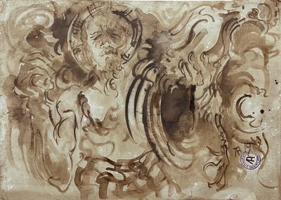 Kusama Affandi (1907-1990) - Self-Portait with Rooster, 1977. Kusama Affandi (1907–1990) | 