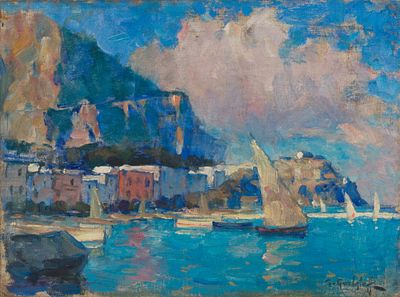 Konstantin Gorbatov (1876-1945) - Capri Landscape. Konstantin Gorbatov (1876–1945) | Russia Oil 