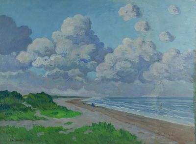 Pierre-Edmond Péradon (1893-1981) - Plage en Normandie. Pierre-Edmond Péradon (1893–1981) | 