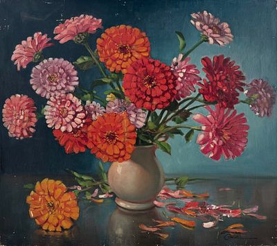 Edward Cole - Still Life with Flowers. Edward Cole | United Kingdom Oil on canvas Signed: lower 