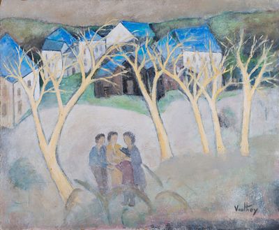 Pierre Vauthey (1937-2019) - Spring Village Scene II. Pierre Vauthey (1937–2019) | France Mixed 