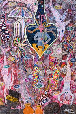 Zephirin Frantz (b. 1968) - Les Gardiennes Des Tresors, Voodoo. Zephirin Frantz (b. 1968) | Haiti 