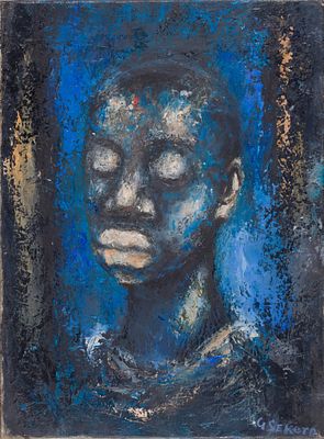 Gerard Sekoto (1913-1993) - Portrait of a Man in Blue. Gerard Sekoto (1913-1993) | South Africa 