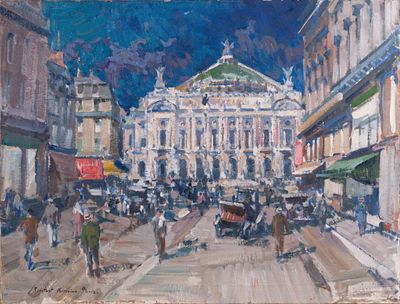 Konstantin Korovin (1861-1939) - L'Op&eacute;ra, Paris. Effet du soir. Konstantin Korovin (1861-1939) | 