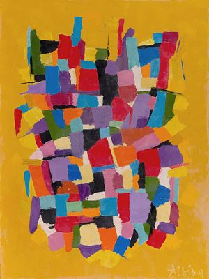 Olga Albizu (1924-2005) - Abstract Composition in Yellow. Olga Albizu (1924-2005) | Puerto Rico 
