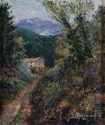 20th Century Catalan School - Rainy Day in Turrell, 1995. 20th Century Catalan School | Rainy 