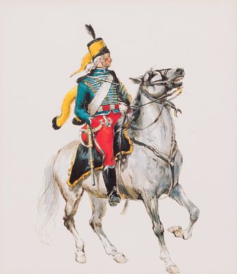 20th Century Catalan School - Napoleonic Cavalryman. 20th Century Catalan School | Napoleonic 