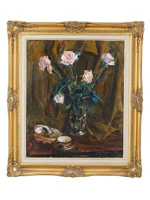 IGOR RADOMAN RUSSIAN FLORAL STILL LIFE OIL PAINTING. Igor Radoman (Russian, 1921–1992). Oil 