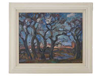 IVAN SOROKIN RUSSIAN RURAL LANDSCAPE OIL PAINTING. Ivan Sorokin (Russian, 1922–2004). Oil 