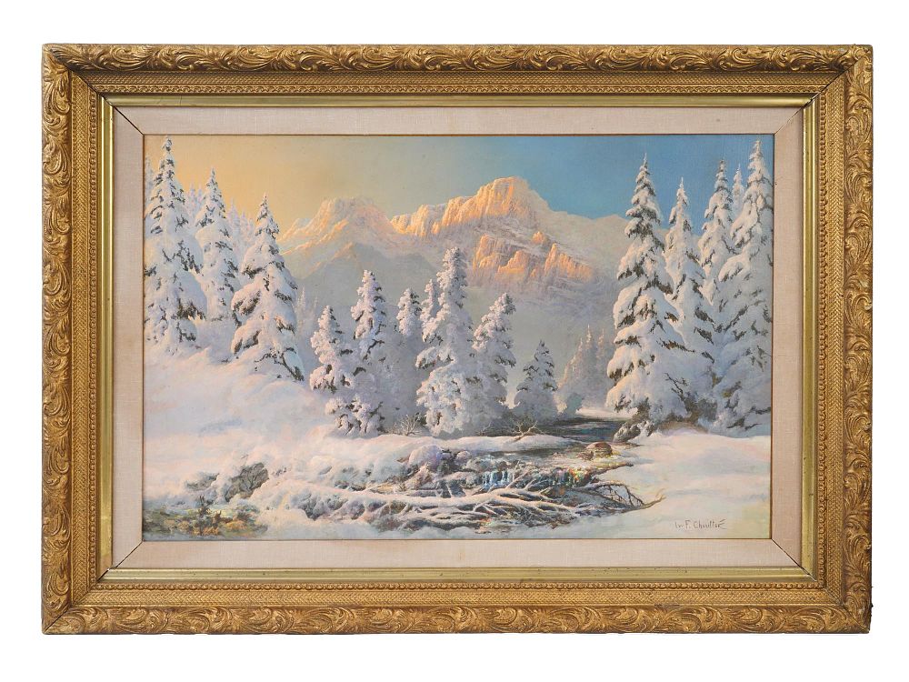 IVAN CHOULTSE RUSSIAN WINTER LANDSCAPE OIL PAINTING. Ivan Choultse (Russian-French, 1874–1939). 