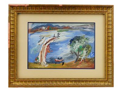 JEAN POUGNY RUSSIAN FRENCH LANDSCAPE PAINTING. Ivan Puni, also Jean Pougny (Russian-French 