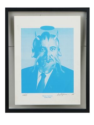 LEONID PURYGIN RUSSIAN SILKSCREEN PRINT GORBACHEV. Leonid Purygin (Russian, 1951–1995). Color 