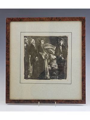 RUSSIAN SOVIET ERA GRIGORY GLUCKMANN INK PAINTING. This original Chinese ink on canvas painting 