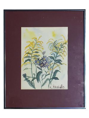 RUSSIAN SOVIET ERA YAKOVLEV FLORAL PAINTING. This delicate watercolor painting on paper, bearing 