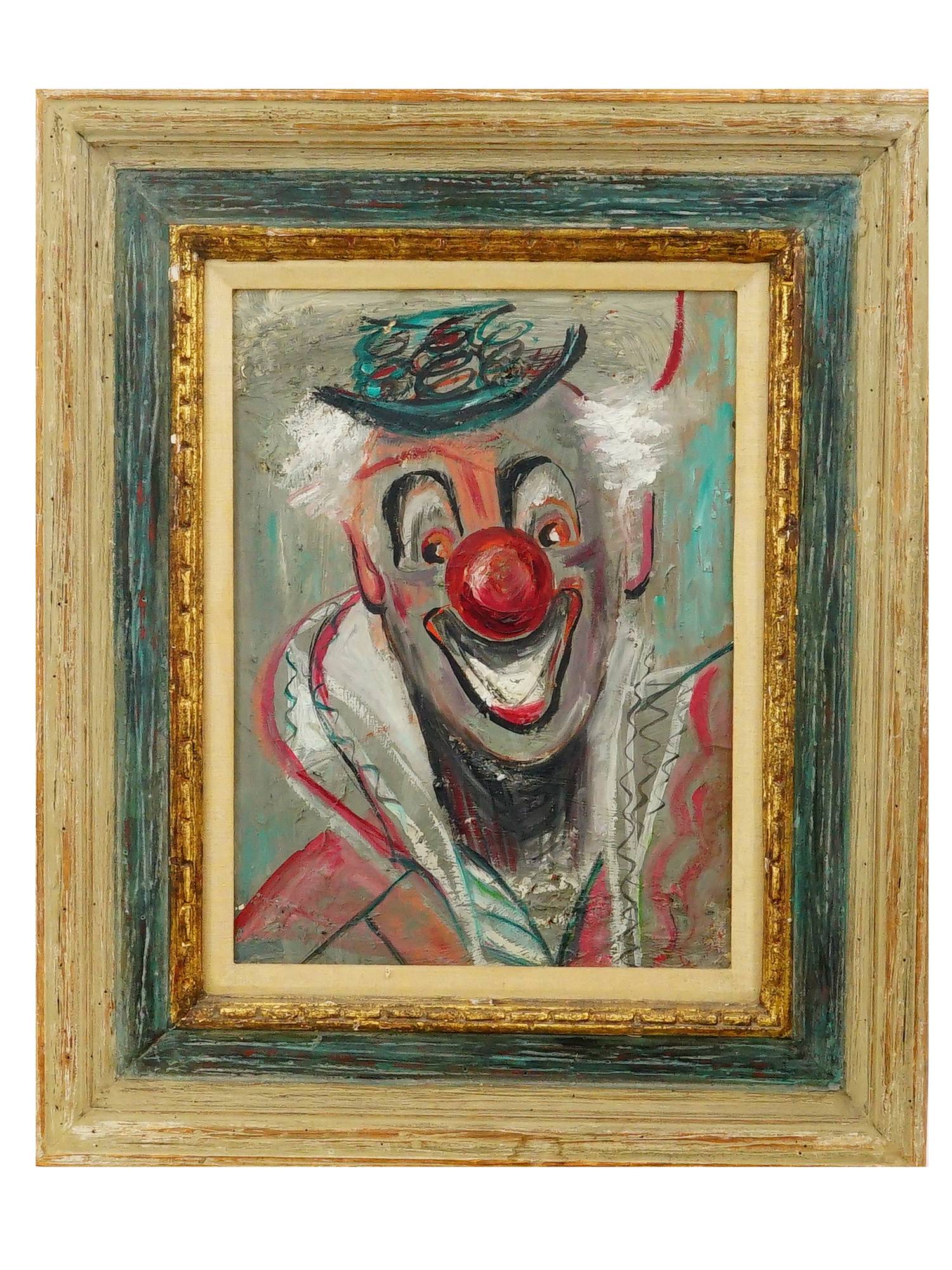 ATTR TO NAHUM TSCHACBASOV OIL PAINTING CLOWN PORTRAIT