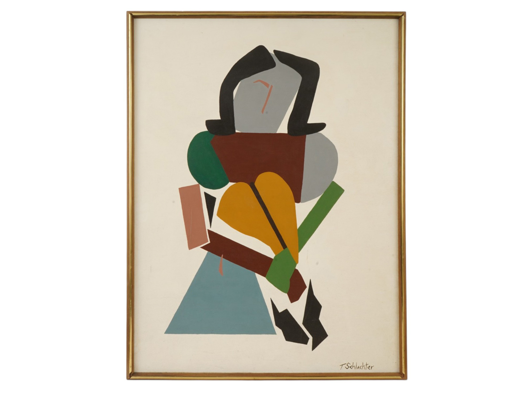 THERESA SCHLACHTER ABSTRACT FEMALE PORTRAIT PAINTING