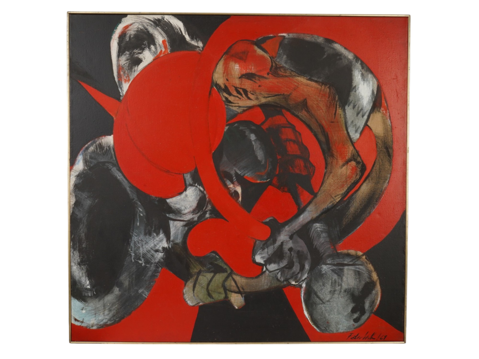 PETER WOLF AMERICAN ABSTRACT EXPRESSIONIST OIL PAINTING