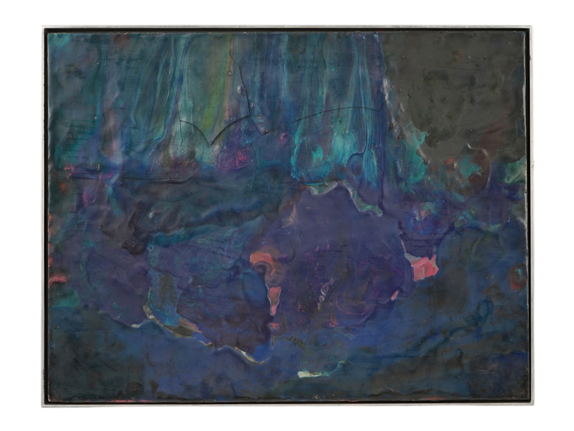 1963 AMERICAN MORRIS SHULMAN ABSTRACT MIXED MEDIA PAINTING