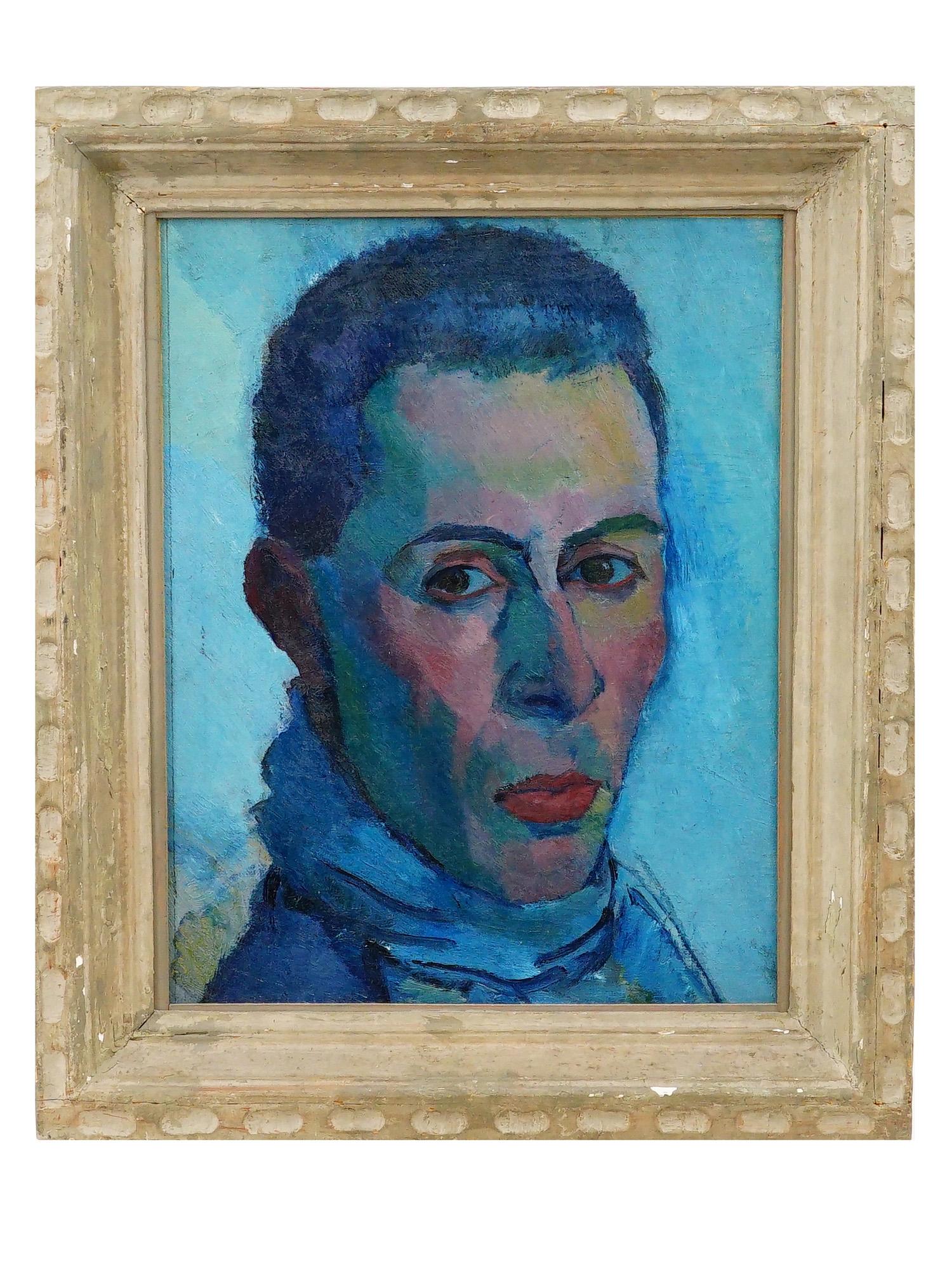 BORIS SOLOTAREFF AMERICAN MALE PORTRAIT OIL PAINTING