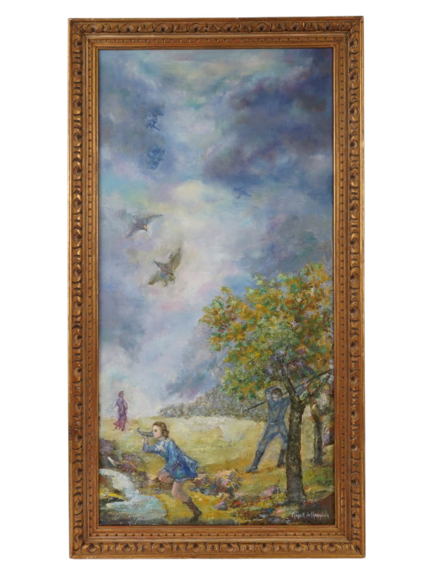 POST WWII SURREALIST OIL PAINTING SIGNED CHEMIAKIN