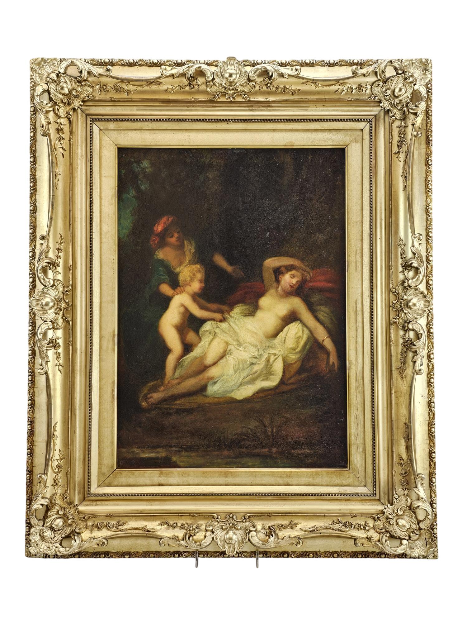 SCHOOL OF N.V. DIAZ DE LA PENA MYTHOLOGICAL OIL PAINTING