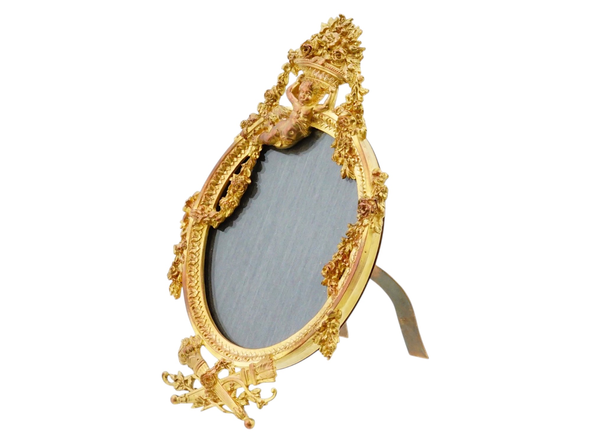 VINTAGE FRENCH ROCOCO STYLE BRASS PICTURE FRAME
