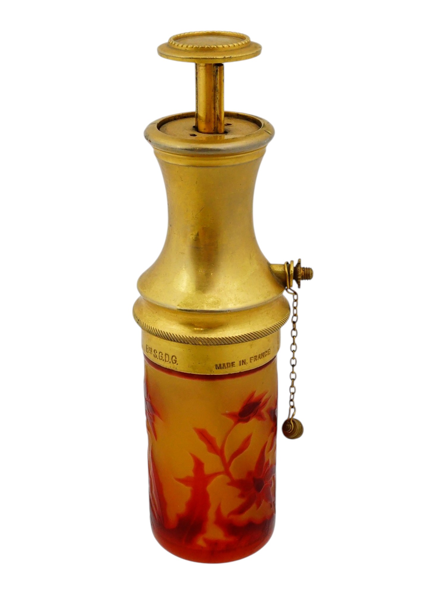 ART NOUVEAU EMILE GALLE CAMEO GLASS PERFUME ATOMIZER