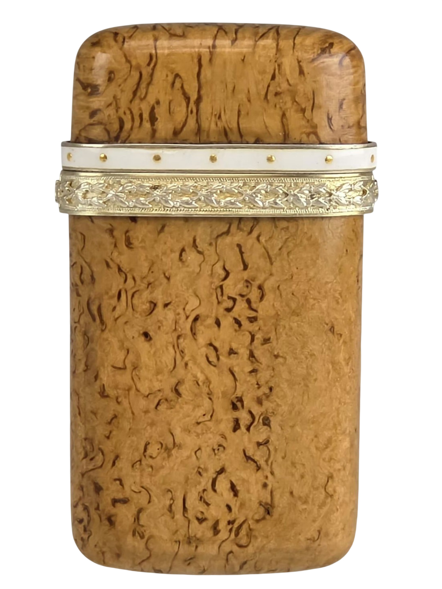 ANTIQUE RUSSIAN SILVER-GILT ENAMEL BIRCH CIGARETTE CASE
