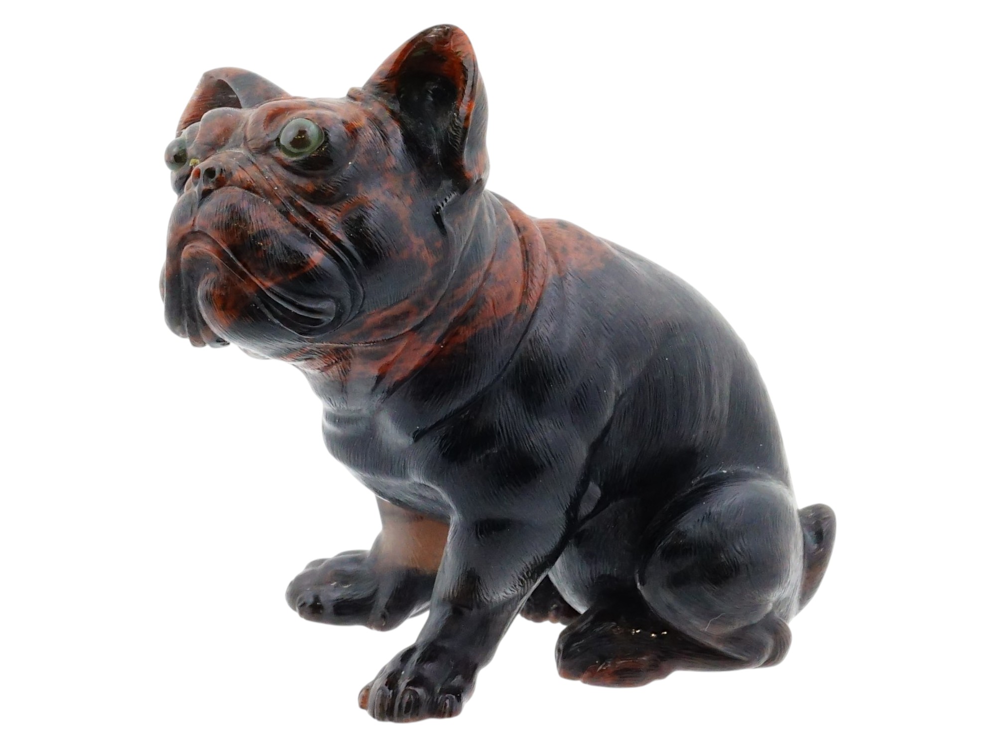 IMPERIAL RUSSIAN SMOKY QUARTZ FIGURINE OF A BULLDOG
